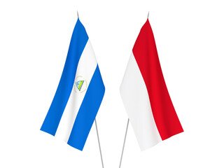 Nicaragua and Indonesia flags
