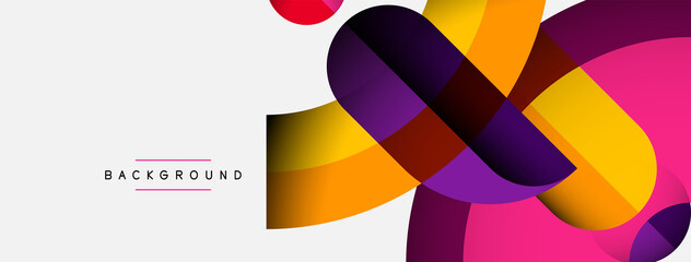 Trendy shapes, color minimal design composition, lines and shadows for wallpaper banner background or landing page