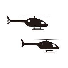 helicopter set vector icon illustration sign	