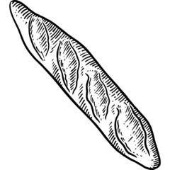 Hand drawn French Baguette