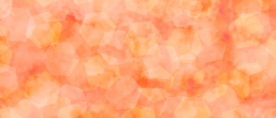 
雲のテクスチャの重なる六角形の柄　幾何学模様の抽象背景）オレンジ　曇り　モダンアート　鮮やか　夕方