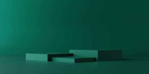 Product display green podium for product presentation. © Mr.PJ