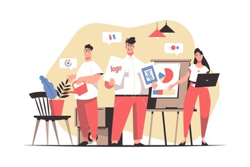 Clever people together in team work