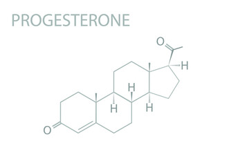 Progesterone molecular skeletal chemical formula.	