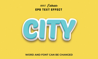 City Editable 3d Text Effect Style Premium,