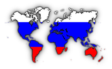 World map filled with the Russian flag