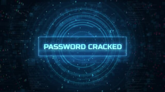 password cracked concept with computer hi tech technology HUD background