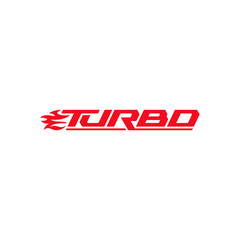 Obraz premium Turbo text, company logo design.