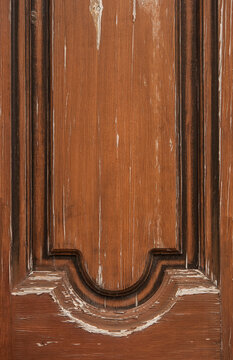 Detail of wood carving art. Abstract art carved into wooden doors with exquisite beauty