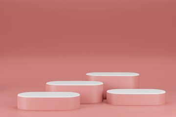 3d rendering illustration of podium stage display showcase for product placement in minimal design.