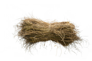 Straw heap isolated on white background.
