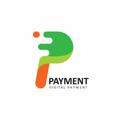 P letter vector concept for digital payment icon design web - obrazy, fototapety, plakaty