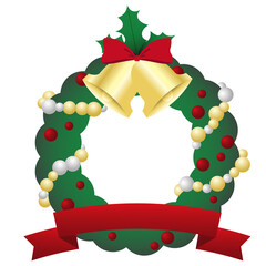 クリスマスリースのイラスト素材