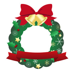 クリスマスリースのイラスト素材