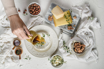 still life with tea and dried fruits