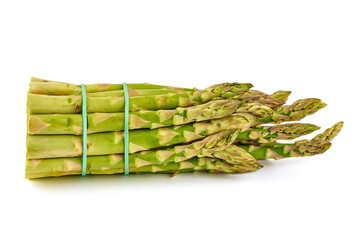 Fresh organic asparagus, healthy food, isolated on white background. High resolution image.