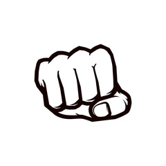 Hand punch fist vector icon