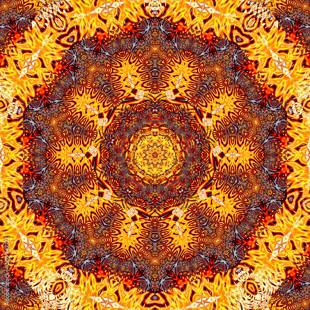 Wall mural 3d effect - abstract polygonal fractal pattern