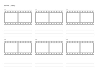 Note, scheduler, diary, calendar planner document template illustration. photo diary.