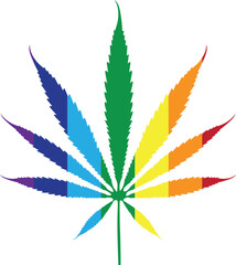 Cannabis Marijuana Leaf Sativa Pride Style