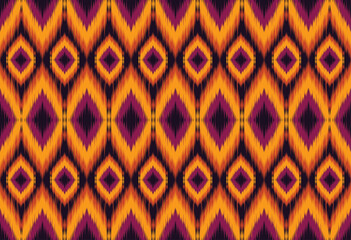 Geometric Ethnic Oriental ikat Pattern Seamless ikat Vector