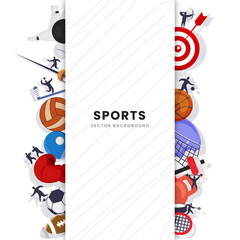 Sports Tournament Elements On White Background.