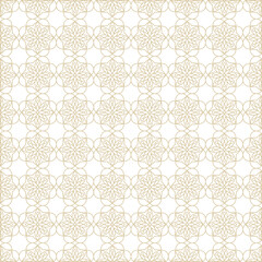 Seamless Mandala Pattern Background In Linear Style.