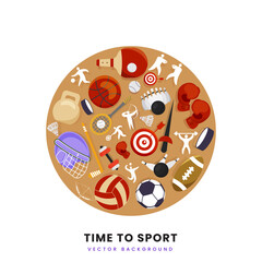 Sports Tournament Elements On Brown And White Background.