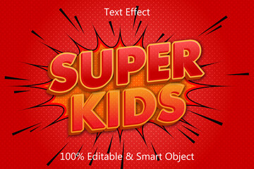Super Kids Editable Text Effect 3 dimension Emboss Comic Style