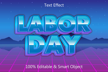 Labor Day editable 3 dimension emboss Retro style