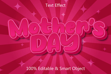 Mother Day editable 3 dimension emboss Cartoon style