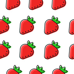 Seamless strawberry pattern, vector illustration for wallpaper, printing, postcards, phone cases.
