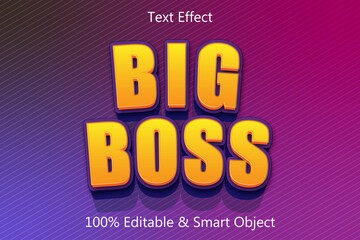 Big Boss Editable Text Effect 3 Dimension Emboss Modern Style