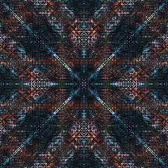 Digital art luxury decorative fancy modern intricate ornament collage pattern in mixed colors.