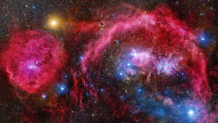 Stars formation in clouds of dust and gas.