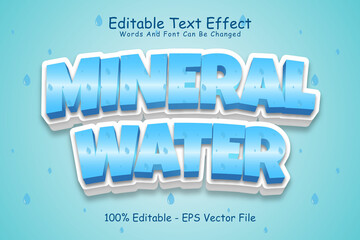 Mineral Water Editable Text Effect 3 Dimension Emboss Modern Style