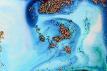 Swirls blue pink glitter