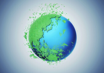 爆発する地球の3dイラスト