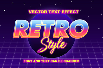 retro style dark moon in grid 3d editable text effect font style template background wallpaper banner poster flyer