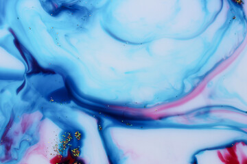 Blue pink glitter swirl