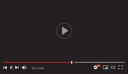 Video player interface. Video streaming template. play button. Vector illustration