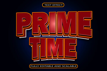 Prime Time Editable Text Effect 3 Dimension Modern Style - obrazy, fototapety, plakaty