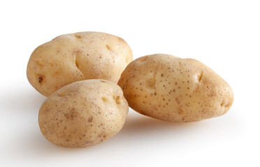 Potatoes isolated on white background with clipping path