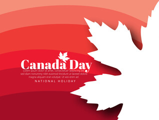 Happy Canada Day, Canada flag on white background for the national day of Canada celebration