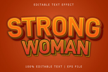 Strong woman editable Text effect 3 Dimension emboss modern style