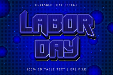 Labor Day Editable Text Effect 3 Dimension Emboss Modern Style