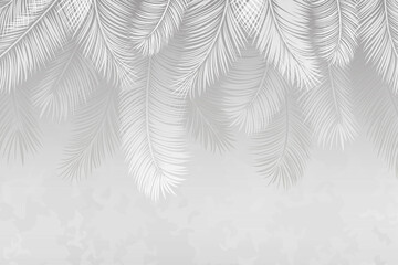 Illustration of palm leaves. Image for photo wallpapers. Vector illustration - obrazy, fototapety, plakaty
