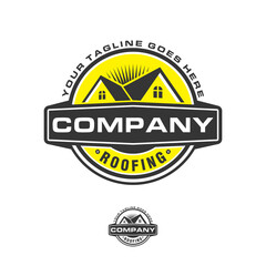 Vector graphic of roof emblem logo circle perfect for roofing construction company