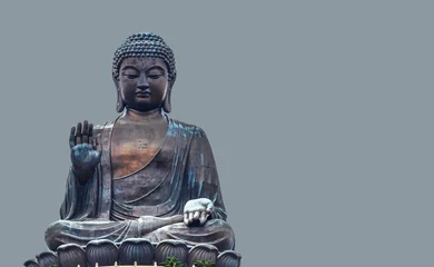  Chinese Buddha image in Hong Kong  with copy space. © May_Chanikran