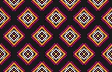 Geometric ethnic seamless pattern in tribal. American and Mexican style. Design for background, wallpaper, illustration, fabric, clothing, carpet, textile, batik, embroidery.